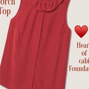 CAbi Red Sleeveless Blouse